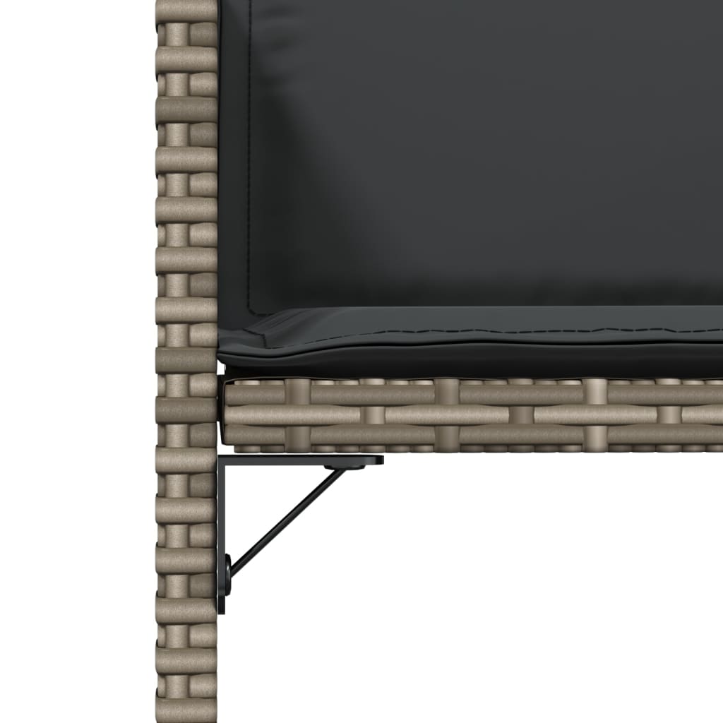 Καρέκλες Κήπου 4 τεμ. Γκρι από Συνθετικό Ρατάν με Μαξιλάρια