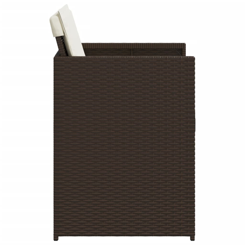 Καρέκλες Κήπου 4 τεμ. Καφέ Συνθ. Ρατάν Μαξιλάρια