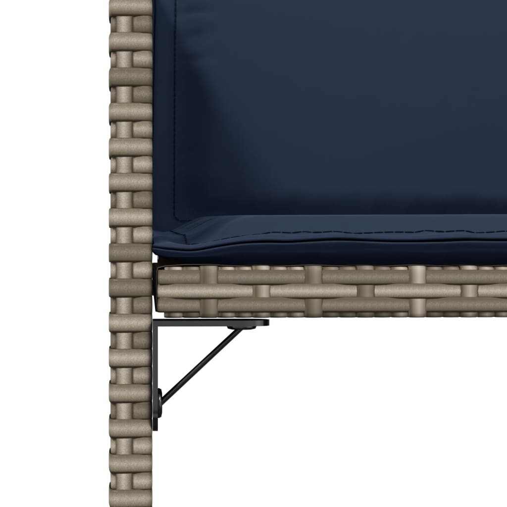 Καρέκλες Κήπου 4 τεμ. Γκρι από Συνθετικό Ρατάν με Μαξιλάρια