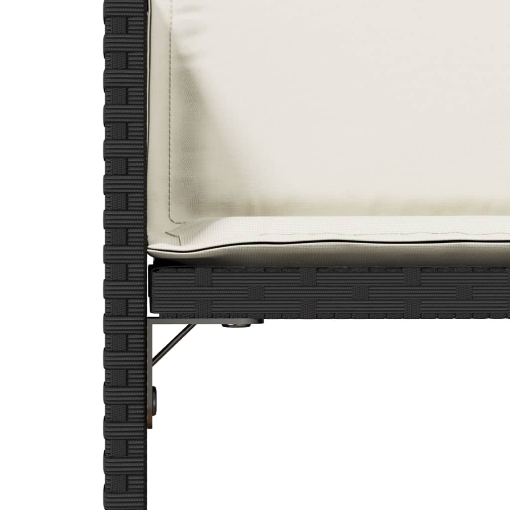 Καρέκλες Κήπου 4 τεμ. Μαύρες από Συνθετικό Ρατάν με Μαξιλάρια