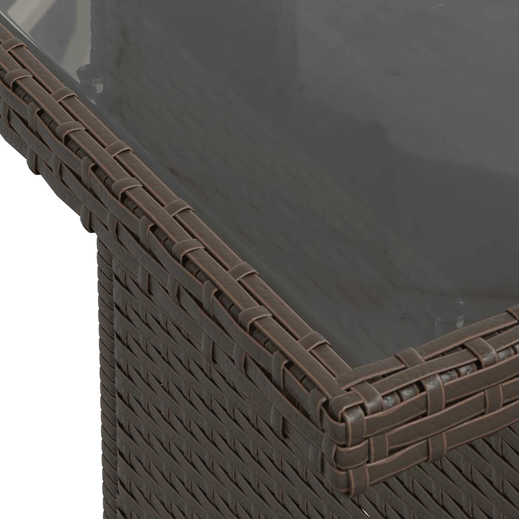 Σαλόνι Κήπου Σετ 9 τεμ. Καφέ από Συνθ. Ρατάν με Μαξιλάρια