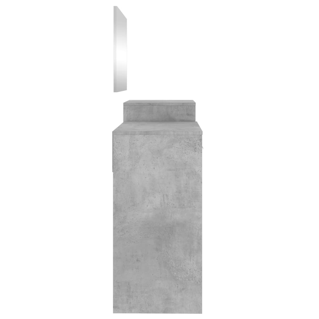 Μπουντουάρ Σετ 3 Γκρι Σκυροδέματος από Επεξεργασμένο Ξύλο