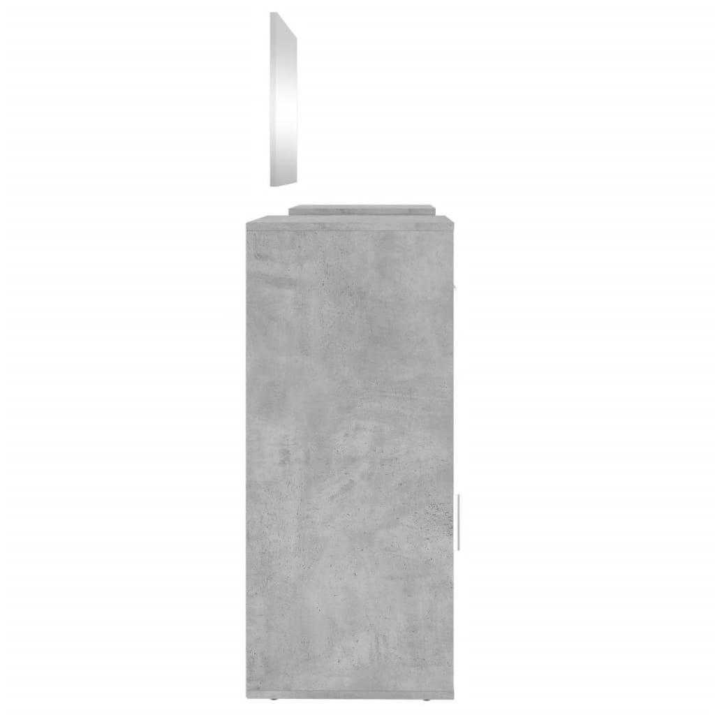 Μπουντουάρ Σετ 4 Γκρι Σκυροδέματος από Επεξεργασμένο Ξύλο