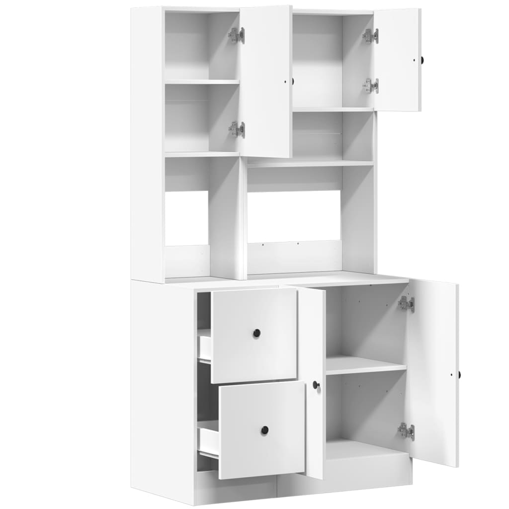 Στήλη Κουζίνας Λευκή 95 x 50 x 180 εκ. από Επεξεργασμένο Ξύλο