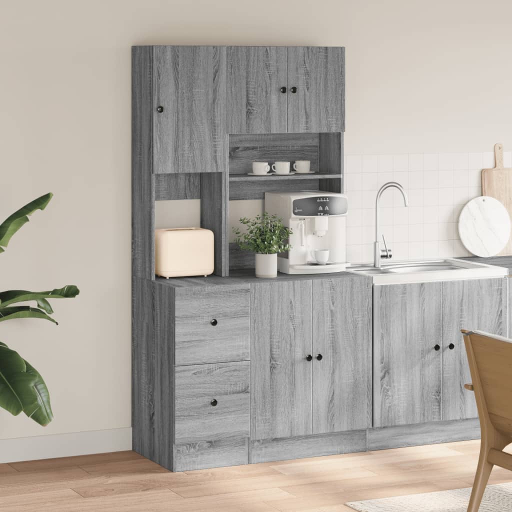 Ντουλάπι Κουζίνας Γκρι sonoma 95x50x180 εκ. Επεξεργ. Ξύλο - Pakobazaar