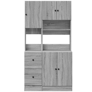 Ντουλάπι Κουζίνας Γκρι sonoma 95x50x180 εκ. Επεξεργ. Ξύλο - Pakobazaar
