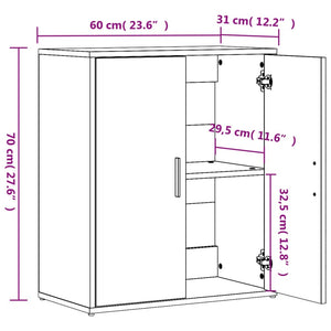 Βοηθητικά Ντουλάπια 2 τεμ. Καπνιστή Δρυς 60x31x70εκ. Επεξ. Ξύλο