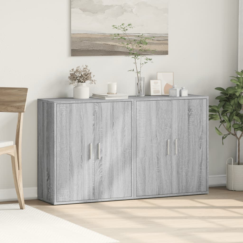 Βοηθητικά Ντουλάπια 2 τεμ. Γκρι Sonoma 60x31x70 εκ. Επεξ. Ξύλο