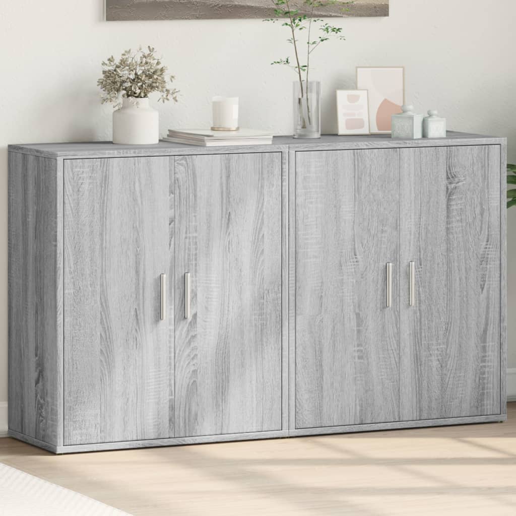 Βοηθητικά Ντουλάπια 2 τεμ. Γκρι Sonoma 60x31x70 εκ. Επεξ. Ξύλο