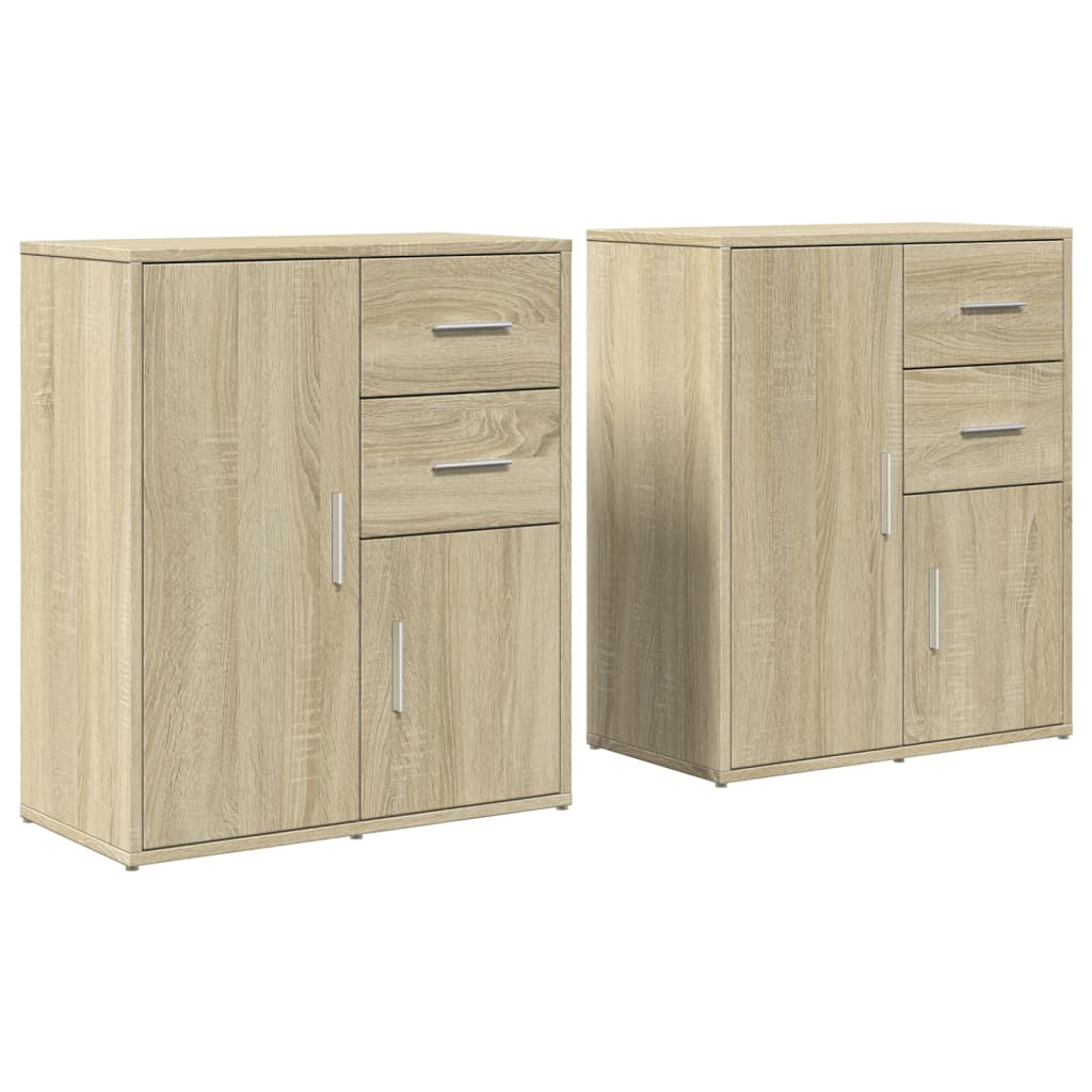 Βοηθητικά Ντουλάπια 2 τεμ. Sonoma Δρυς 60x31x70 εκ. Επεξ. Ξύλο - Pakobazaar