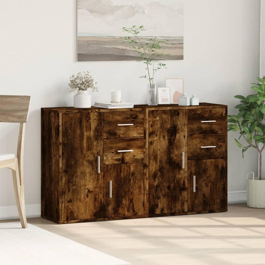 Βοηθητικά Ντουλάπια 2 τεμ. Καπνιστή Δρυς 60x31x70εκ. Επεξ. Ξύλο