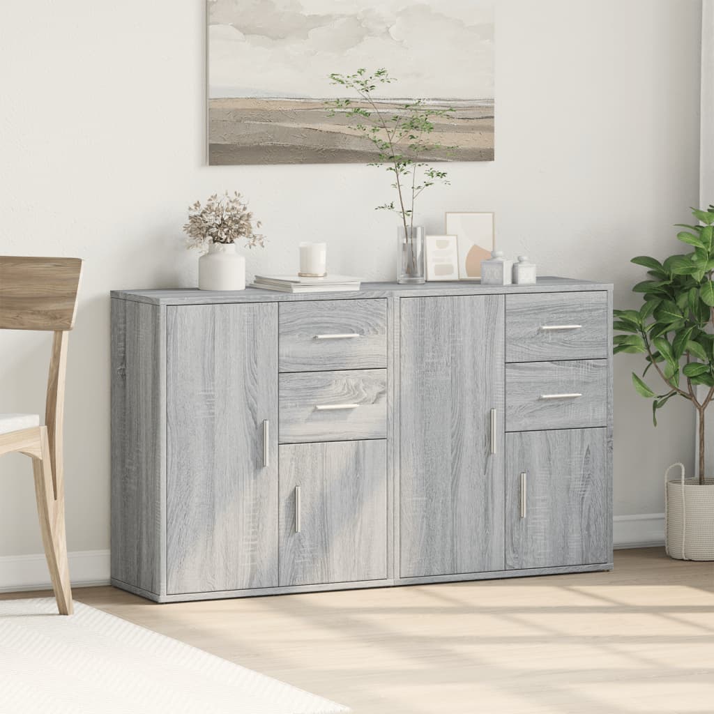 Βοηθητικά Ντουλάπια 2 τεμ. Γκρι Sonoma 60x31x70 εκ. Επεξ. Ξύλο - Pakobazaar