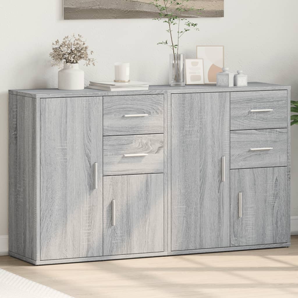 Βοηθητικά Ντουλάπια 2 τεμ. Γκρι Sonoma 60x31x70 εκ. Επεξ. Ξύλο - Pakobazaar