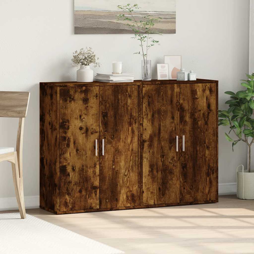 Βοηθητικά Ντουλάπια 2 τεμ. Καπνιστή Δρυς 60x31x84εκ. Επεξ. Ξύλο