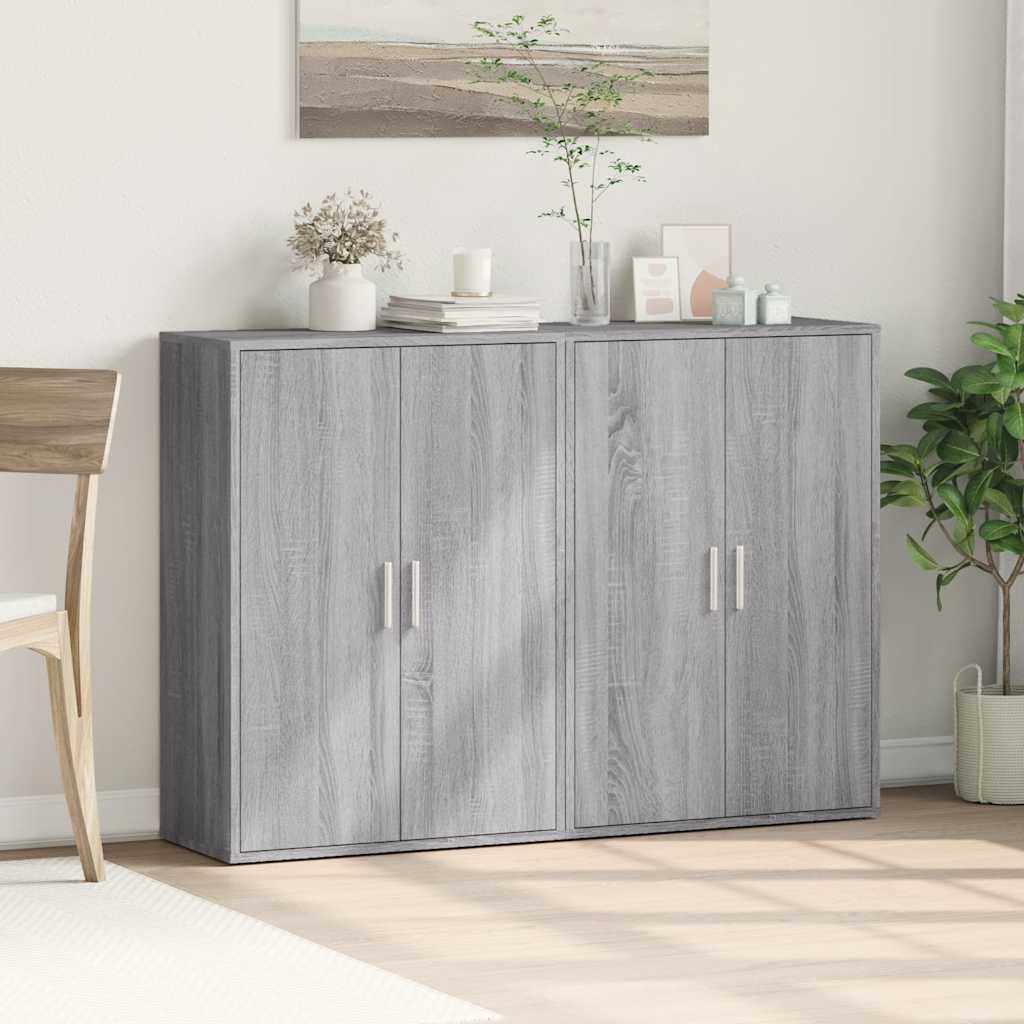 Βοηθητικά Ντουλάπια 2 τεμ. Γκρι Sonoma 60x31x84 εκ. Επεξ. Ξύλο