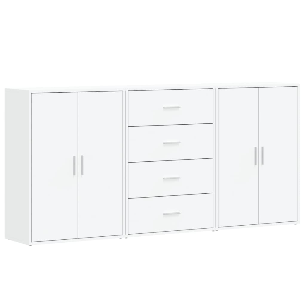 Βοηθητικά Ντουλάπια 3 τεμ. Λευκό 60x31x84 εκ. Επεξεργ. Ξύλο - Pakobazaar