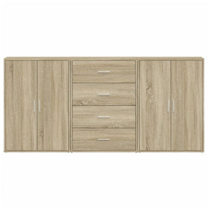 Βοηθητικά Ντουλάπια 3 τεμ. Sonoma Δρυς 60x31x84 εκ. Επεξ. Ξύλο