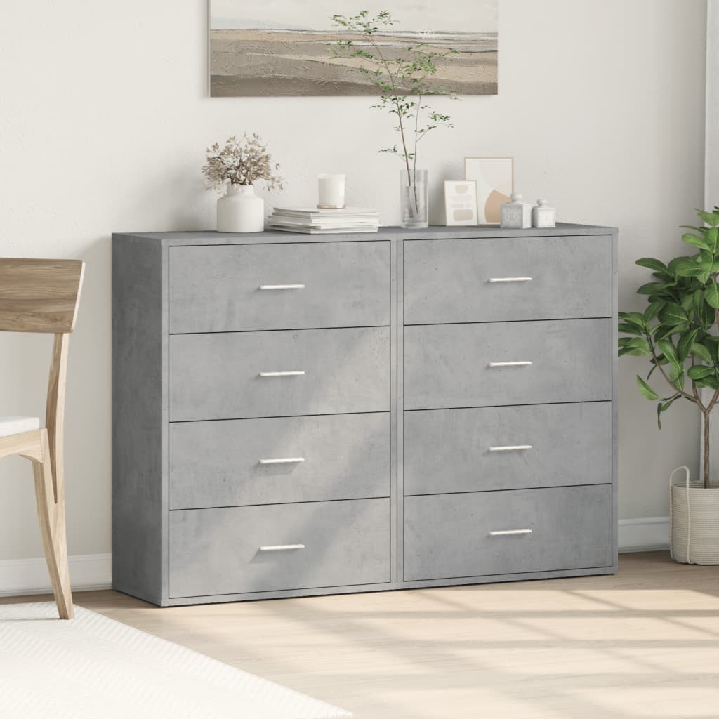 Βοηθητικά Ντουλάπια 2 τεμ. Γκρι Σκυρ. 60x31x84 εκ. Επεξ. Ξύλο