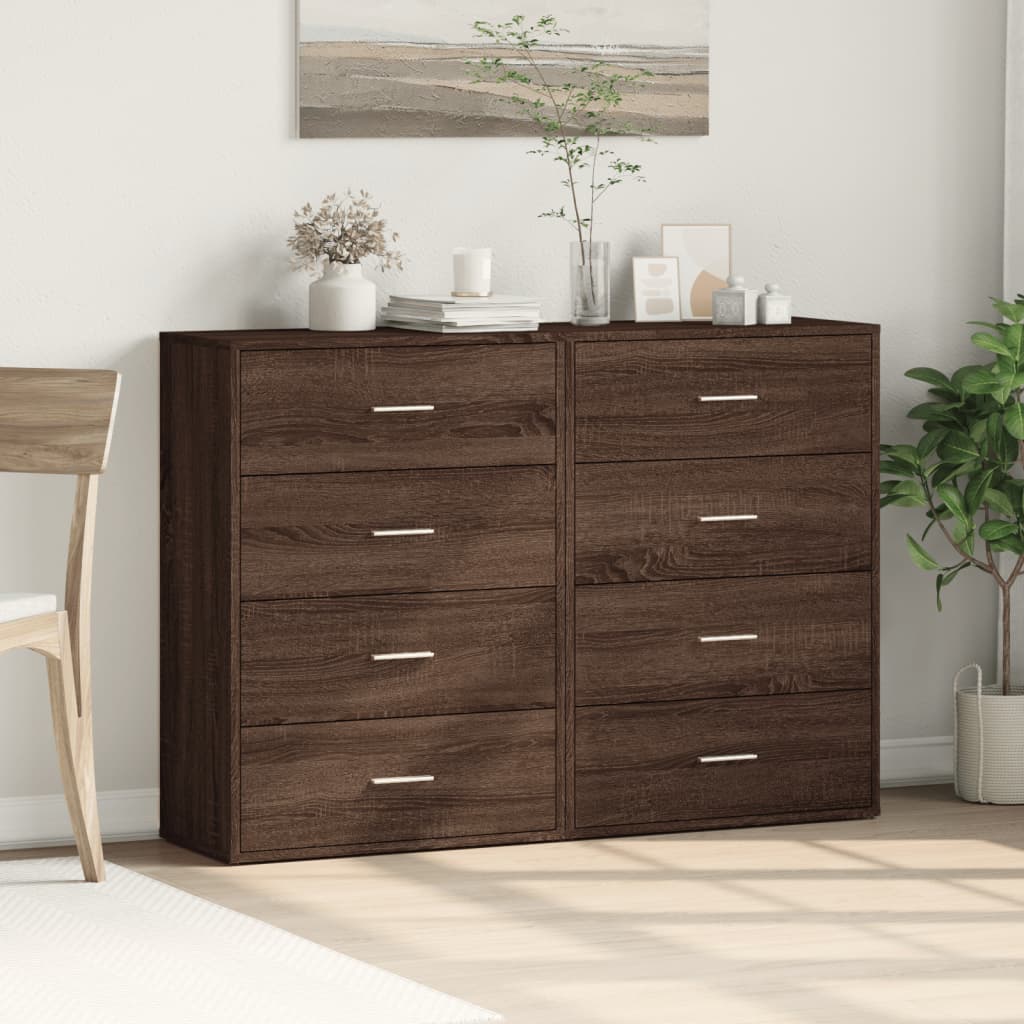 Βοηθητικά Ντουλάπια 2 τεμ. Καφέ Δρυς 60x31x84 εκ. Επεξ. Ξύλο - Pakobazaar