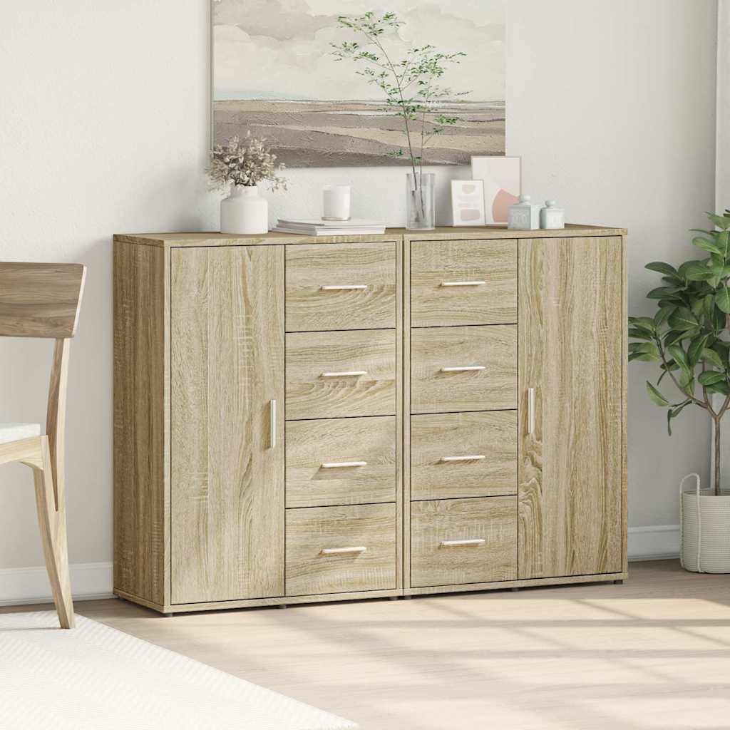 Βοηθητικά Ντουλάπια 2 τεμ. Sonoma Δρυς 60x31x84 εκ. Επεξ. Ξύλο - Pakobazaar