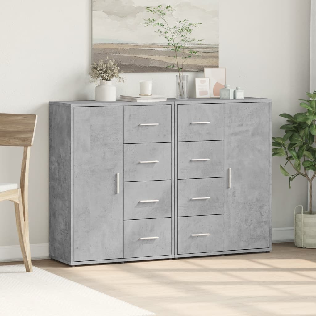 Βοηθητικά Ντουλάπια 2 τεμ. Γκρι Σκυρ. 60x31x84 εκ. Επεξ. Ξύλο