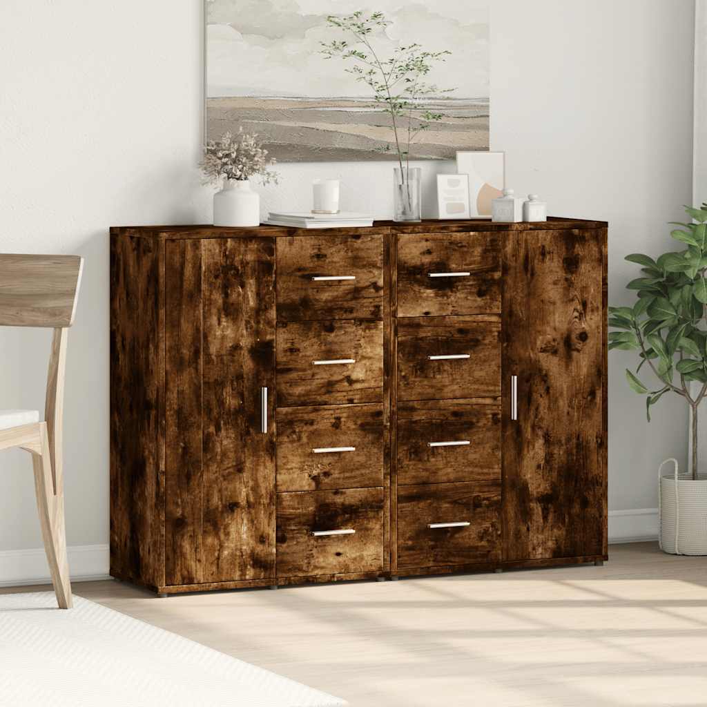 Βοηθητικά Ντουλάπια 2 τεμ. Καπνιστή Δρυς 60x31x84εκ. Επεξ. Ξύλο - Pakobazaar