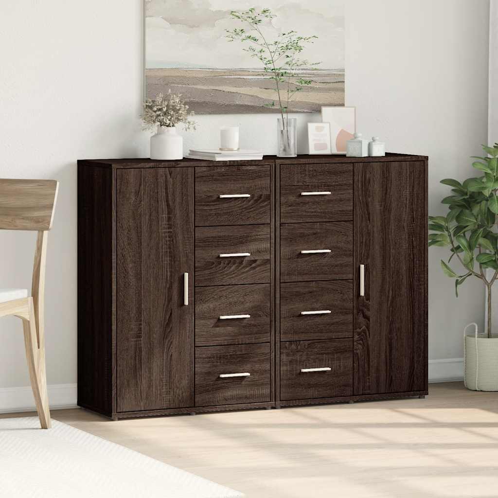 Βοηθητικά Ντουλάπια 2 τεμ. Καφέ Δρυς 60x31x84 εκ. Επεξ. Ξύλο - Pakobazaar