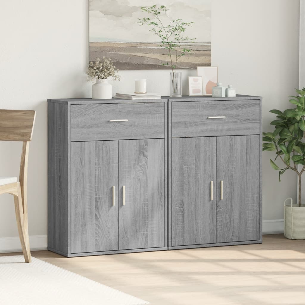 Βοηθητικά Ντουλάπια 2 τεμ. Γκρι Sonoma 60x30x84 εκ. Επεξ. Ξύλο