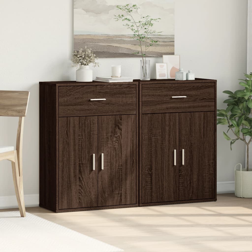 Βοηθητικά Ντουλάπια 2 τεμ. Καφέ Δρυς 60x30x84 εκ. Επεξ. Ξύλο