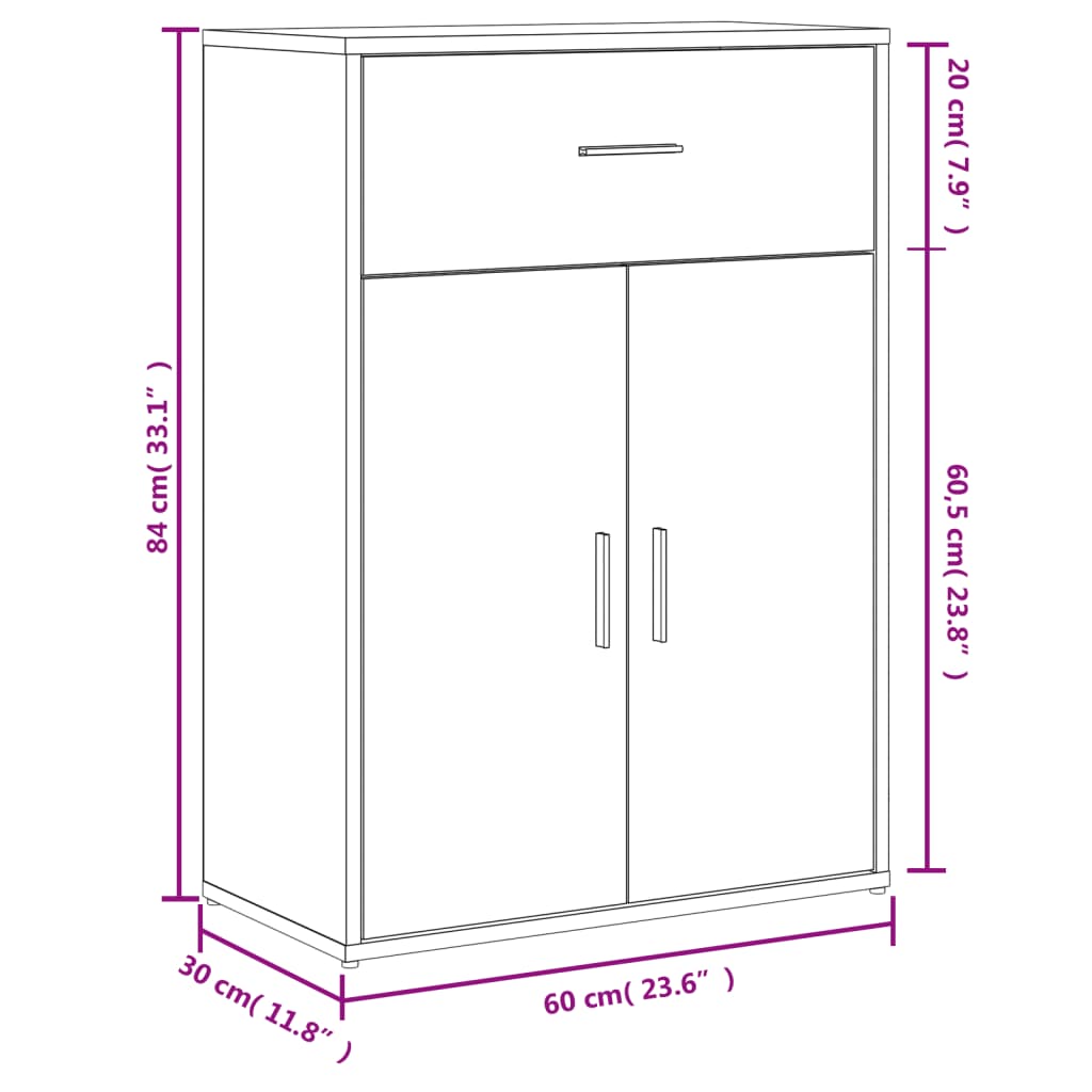 Βοηθητικά Ντουλάπια 2 τεμ. Καφέ Δρυς 60x30x84 εκ. Επεξ. Ξύλο
