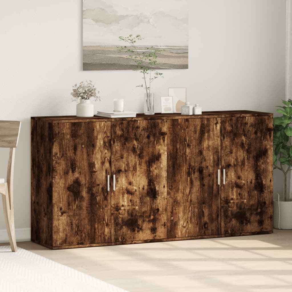 Βοηθητικά Ντουλάπια 2 Τεμ. Καπνιστή Δρυς 79x38x80εκ. Επεξ. Ξύλο