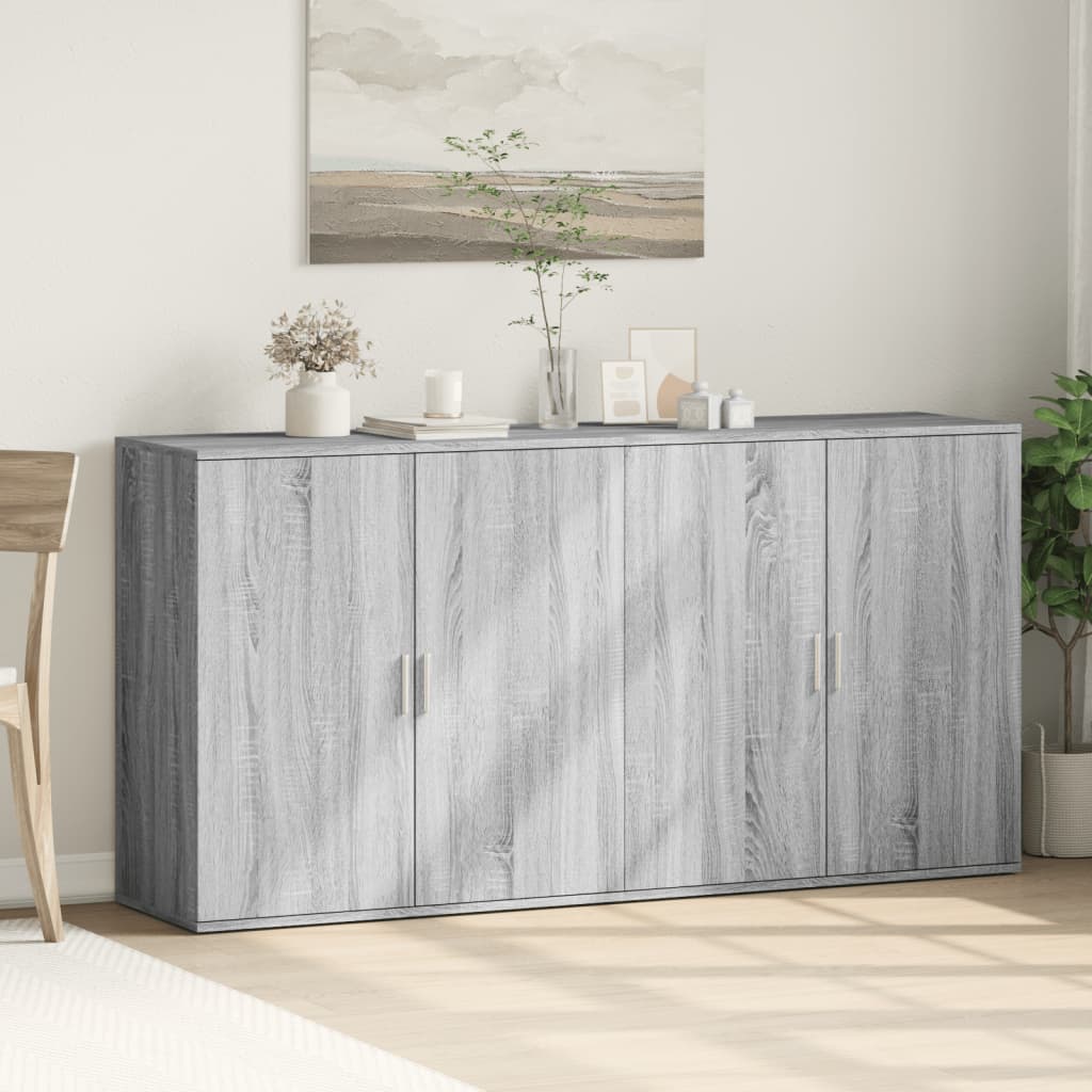 Ντουλάπια 2Τεμ. Γκρι Sonoma 79x38x80 εκ. από Επεξεργασμένο Ξύλο