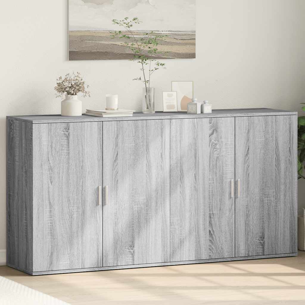 Ντουλάπια 2Τεμ. Γκρι Sonoma 79x38x80 εκ. από Επεξεργασμένο Ξύλο
