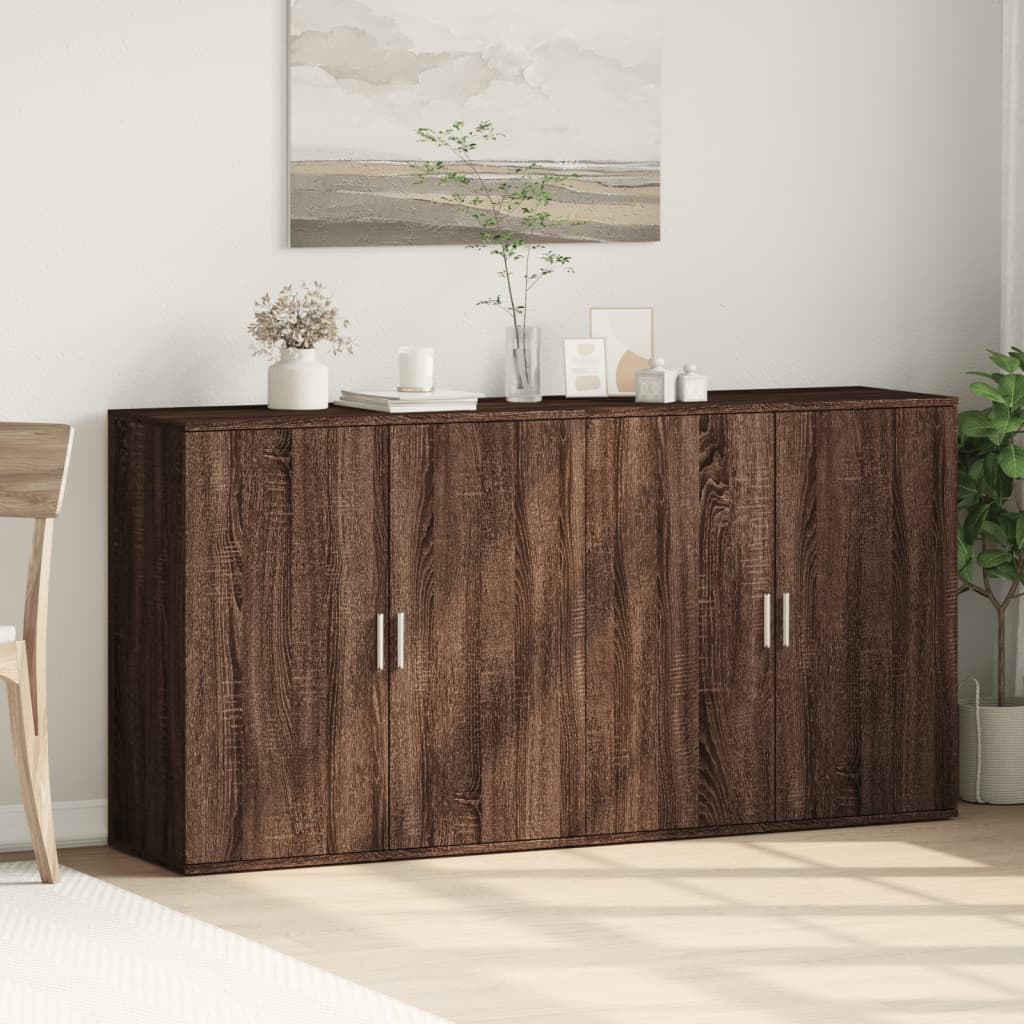 Βοηθητικά Ντουλάπια 2 Τεμ. Καφέ Δρυς 79x38x80εκ. Επεξ. Ξύλο