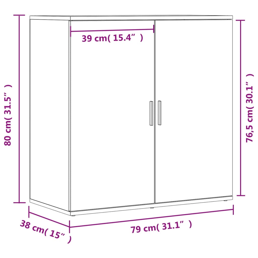 Βοηθητικά Ντουλάπια 2 Τεμ. Καφέ Δρυς 79x38x80εκ. Επεξ. Ξύλο