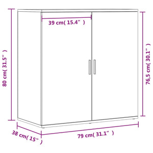 Βοηθητικά Ντουλάπια 2 Τεμ. Καφέ Δρυς 79x38x80εκ. Επεξ. Ξύλο
