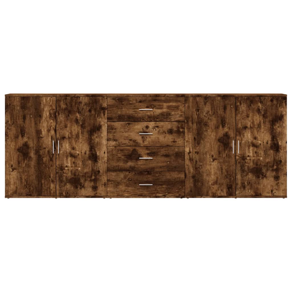 Ντουλάπια 3 τεμ. Καπνιστή δρυς Επεξεργασμένο Ξύλο