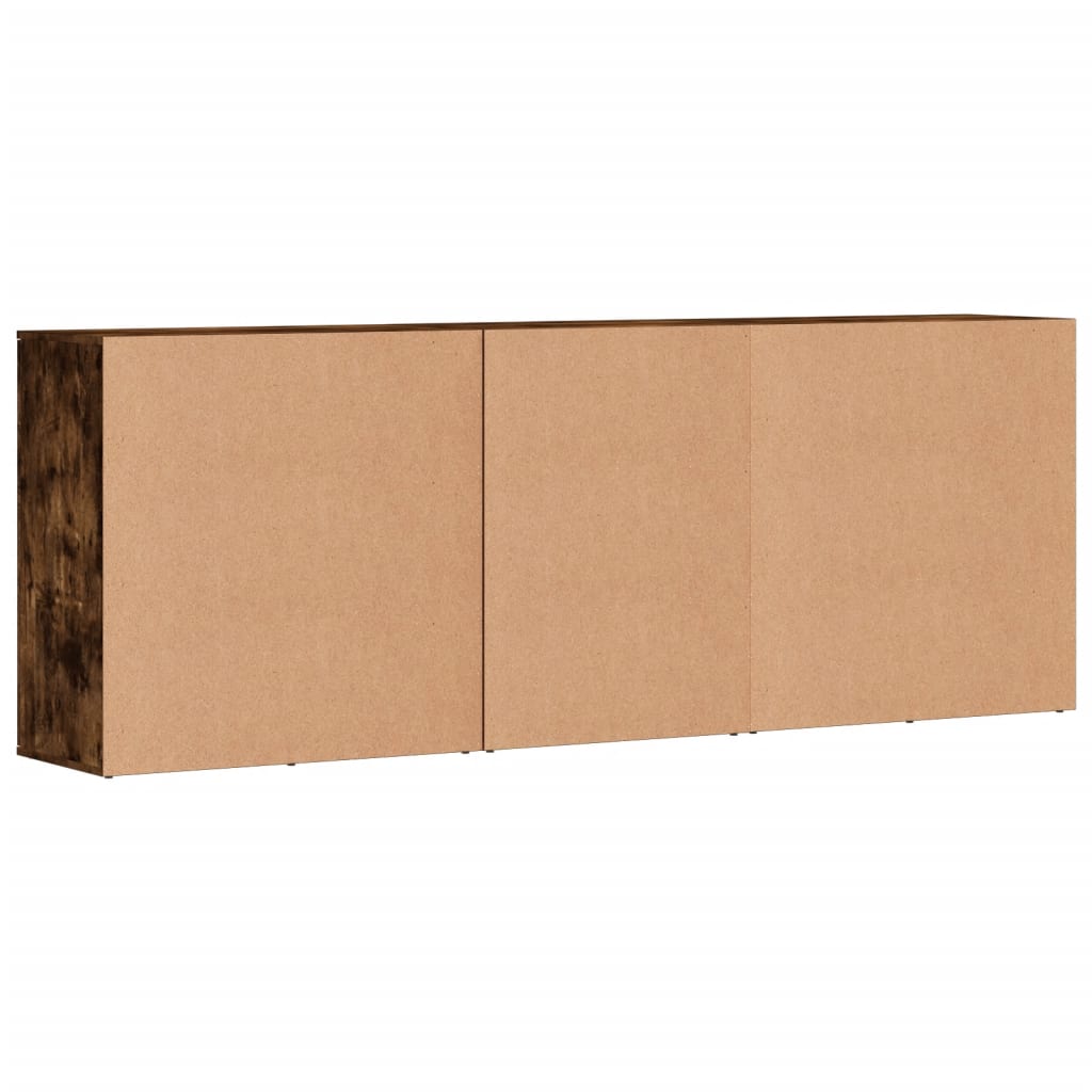 Ντουλάπια 3 τεμ. Καπνιστή δρυς Επεξεργασμένο Ξύλο