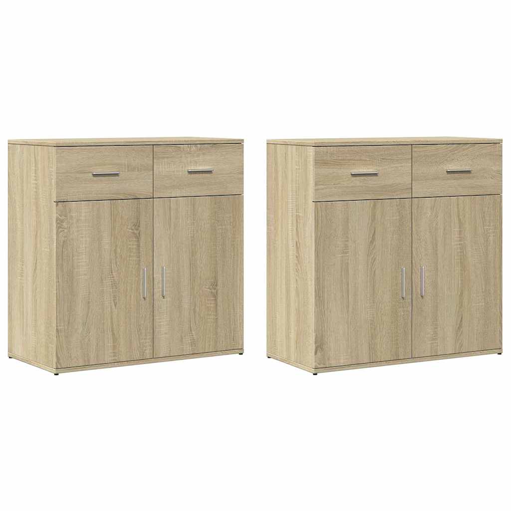 Βοηθητικά Ντουλάπια 2 Τεμ. Sonoma Δρυς 79x38x80εκ. Επεξ. Ξύλο
