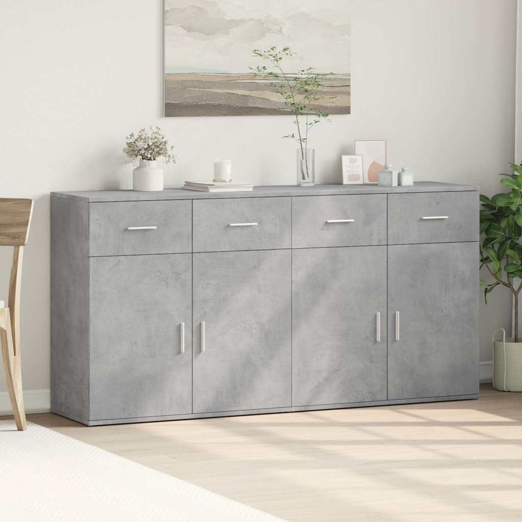 Βοηθητικά Ντουλάπια 2 Τεμ. Σκυροδέματος 79x38x80 εκ. Επεξ. Ξύλο