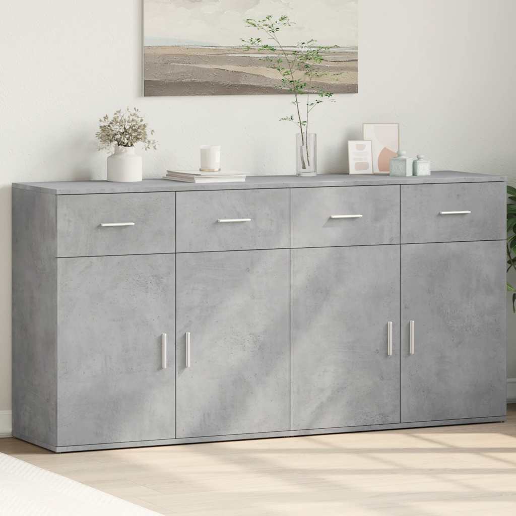 Βοηθητικά Ντουλάπια 2 Τεμ. Σκυροδέματος 79x38x80 εκ. Επεξ. Ξύλο