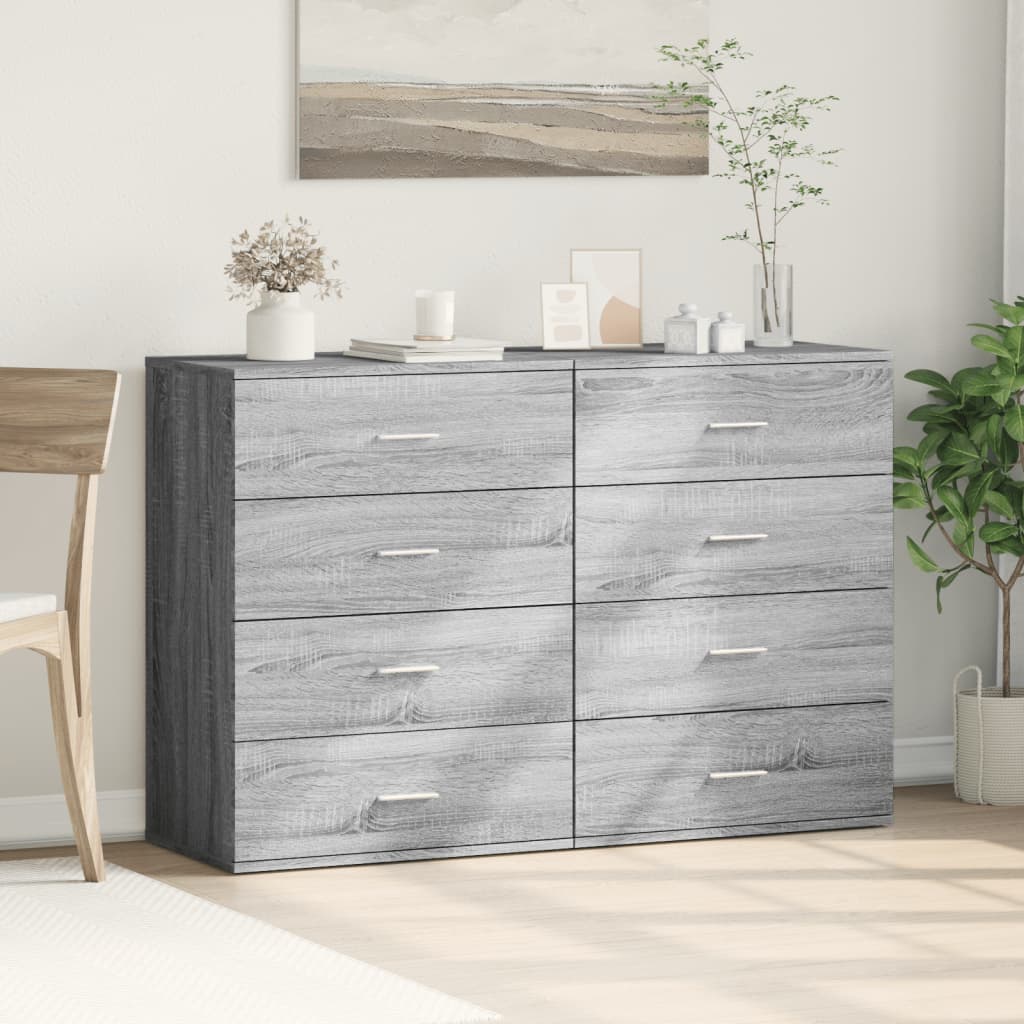 Βοηθητικά Ντουλάπια 2τεμ. Γκρι Sonoma 60x39x80εκ. Επεξεργ. Ξύλο
