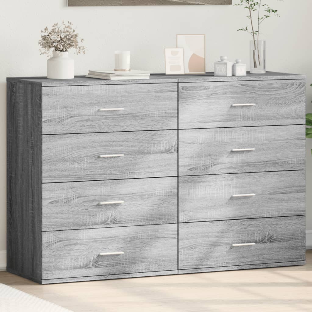 Βοηθητικά Ντουλάπια 2τεμ. Γκρι Sonoma 60x39x80εκ. Επεξεργ. Ξύλο