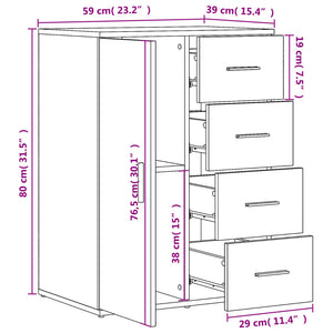 Βοηθητικό Ντουλάπι 2τεμ. Λευκός 59 x 39 x 80 εκ. Επεξεργ. Ξύλο