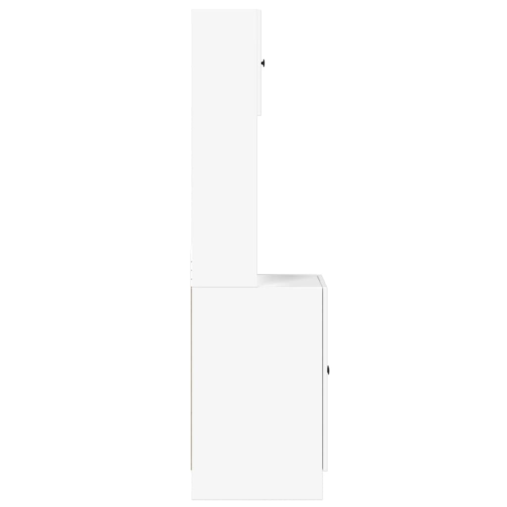 Στήλη Κουζίνας Λευκή 60 x 50 x 180 εκ. από Επεξεργασμένο Ξύλο