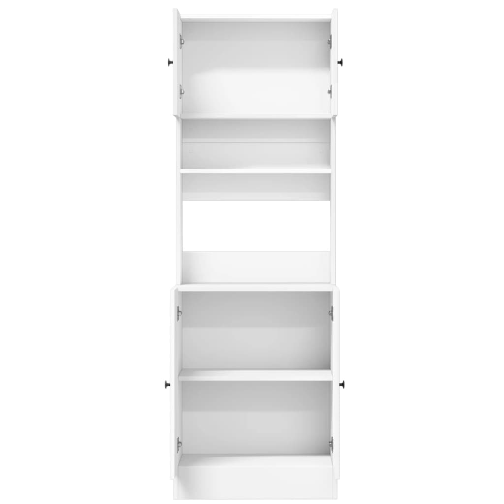 Στήλη Κουζίνας Λευκή 60 x 50 x 180 εκ. από Επεξεργασμένο Ξύλο