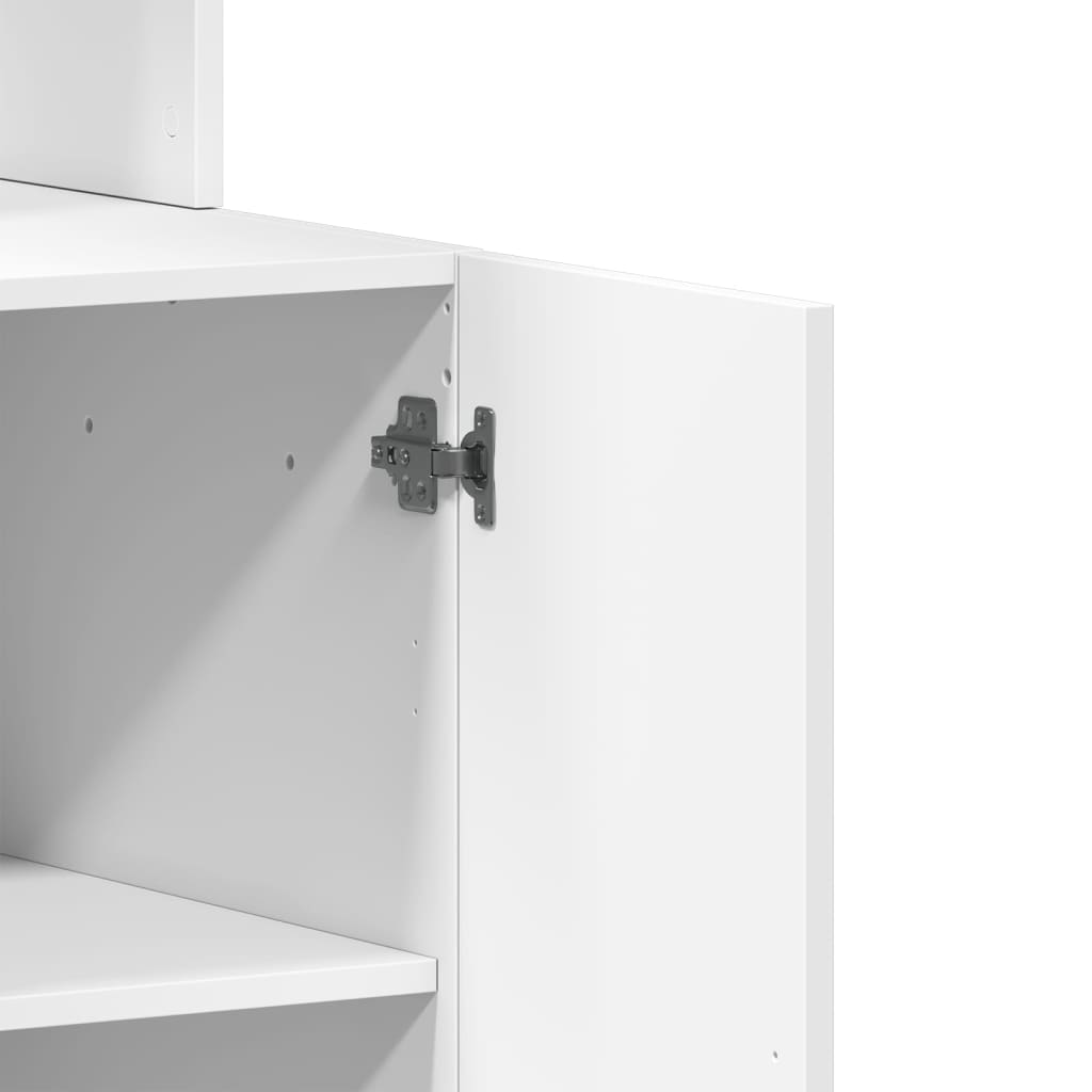 Στήλη Κουζίνας Λευκή 60 x 50 x 180 εκ. από Επεξεργασμένο Ξύλο