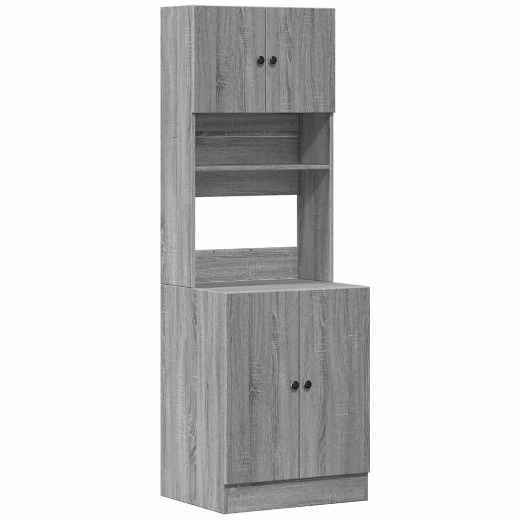 Ντουλάπι Κουζίνας Γκρι sonoma 60x50x180 εκ. Επεξεργ. Ξύλο - Pakobazaar