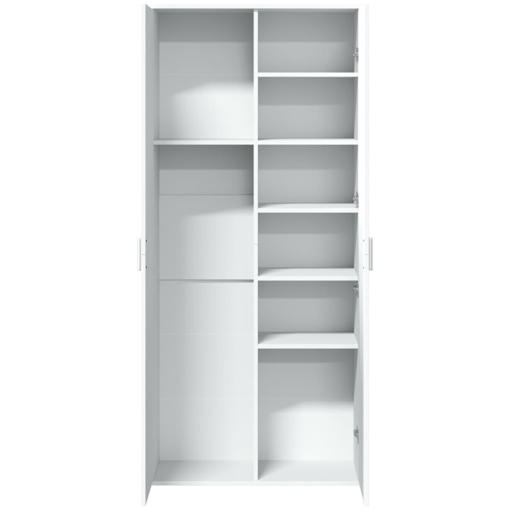 Ντουλάπι Λευκό 80x35x180 εκ. από Επεξεργασμένο Ξύλο - Pakobazaar