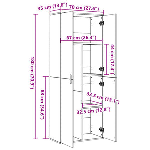 Ντουλάπι Sonoma Δρυς 70x35x180 εκ. από Επεξεργασμένο Ξύλο
